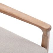 Linen Upholstered ArmChair with Wooden Legs (Set of 2)