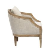Curved Solid Wood Upholstered Armchair