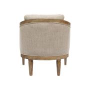 Curved Solid Wood Upholstered Armchair