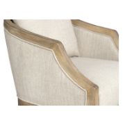 Curved Solid Wood Upholstered Armchair