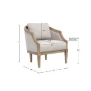 Curved Solid Wood Upholstered Armchair