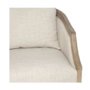 Curved Solid Wood Upholstered Armchair