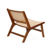 Solid Wood and Rattan Accent Chair (Set of 2)