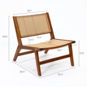 Solid Wood and Rattan Accent Chair (Set of 2)