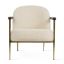 Off White Extra Loop Armchair in Brass