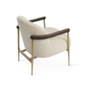 Off White Extra Loop Armchair in Brass