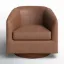 Vegan Leather Swivel Barrel Chair
