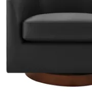 Vegan Leather Swivel Barrel Chair
