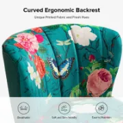 Velvet Printed Chair With Tufted Back