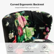 Velvet Printed Chair With Tufted Back