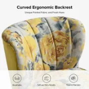 Velvet Printed Chair With Tufted Back
