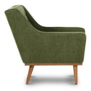 Distressed Velvet Fabric Lounge Chair