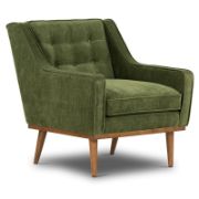 Distressed Velvet Fabric Lounge Chair