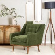 Distressed Velvet Fabric Lounge Chair