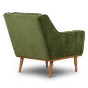 Distressed Velvet Fabric Lounge Chair
