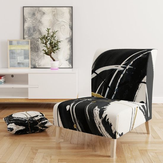 Gold Metallic Circle - Modern Upholstered Chair