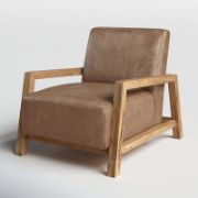 Low-Back Leather Upholstered Chair