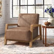 Low-Back Leather Upholstered Chair