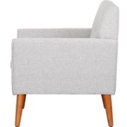 Upholstered Linen Armchair with Tufted Buttons