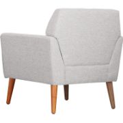 Upholstered Linen Armchair with Tufted Buttons