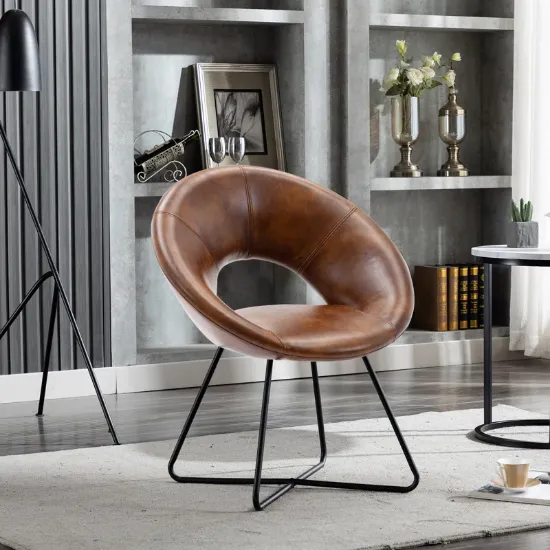 Leather side chair
