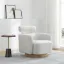 A round chair with a swivel design.