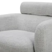 A round chair with a swivel design.