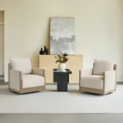 Upholstered Swivel Accent Chair (Set of 2)