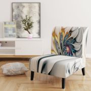 Upholstered Chair with Floral Pattern