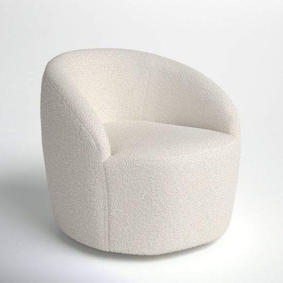 Marlena Boucle Upholstered Swivel Lounge Chair