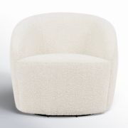 Marlena Boucle Upholstered Swivel Lounge Chair