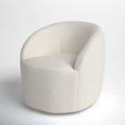 Marlena Boucle Upholstered Swivel Lounge Chair