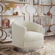 Velvet Swivel Barrel Chair