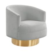 Velvet Swivel Barrel Chair