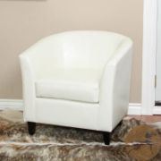 Afrida Faux Leather Barrel Chair