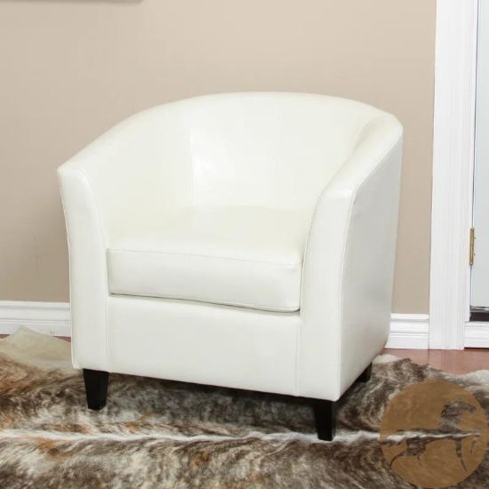 Afrida Faux Leather Barrel Chair