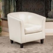Afrida Faux Leather Barrel Chair
