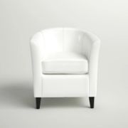 Afrida Faux Leather Barrel Chair