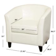 Afrida Faux Leather Barrel Chair