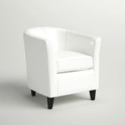 Afrida Faux Leather Barrel Chair