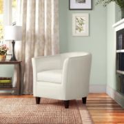 Afrida Faux Leather Barrel Chair