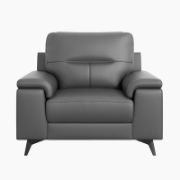 Wide Genuine Leather Modern Living Room Chair