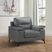 Wide Genuine Leather Modern Living Room Chair
