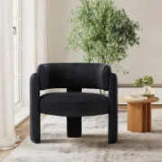 Modern 3-Legs Barrel Accent Chair