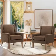 Wing Back Upholstered Accent Armchair