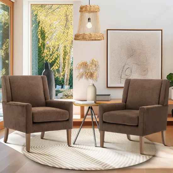 Wing Back Upholstered Accent Armchair