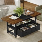 Wood Coffee Table with 2 Drawers