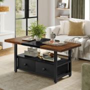 Wood Coffee Table with 2 Drawers