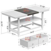 Wood Coffee Table with 2 Drawers