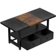 Wood Coffee Table with 2 Drawers